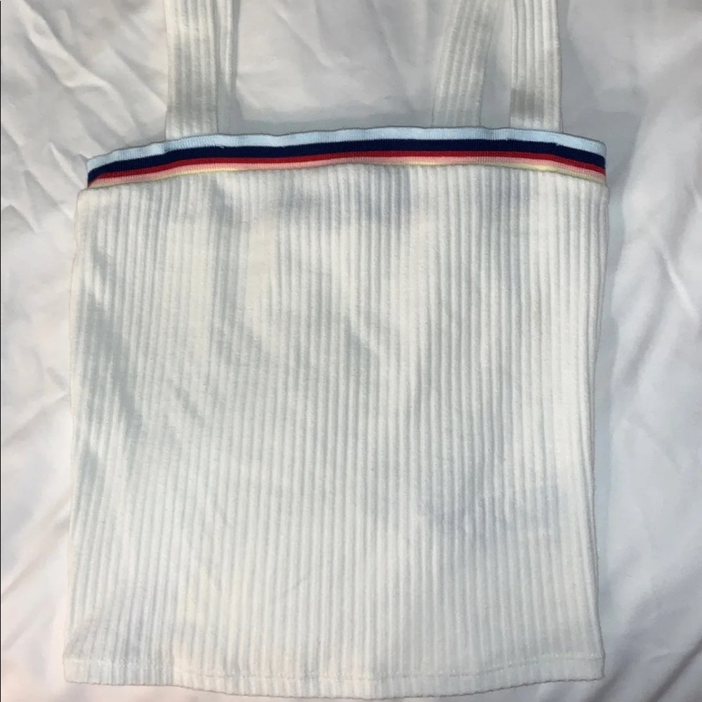 MOVING SALE - Rainbow trim ribbed tank crop
